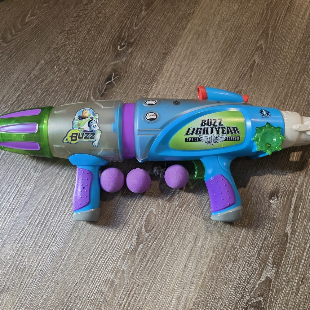 Blue and Green Toy Blaster